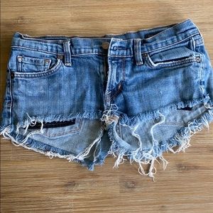 Low rise jean shorts